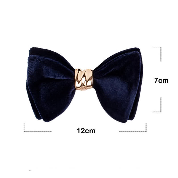 Pajarita estilo mariposa terciopelo de metal de color oro rosa para hombre