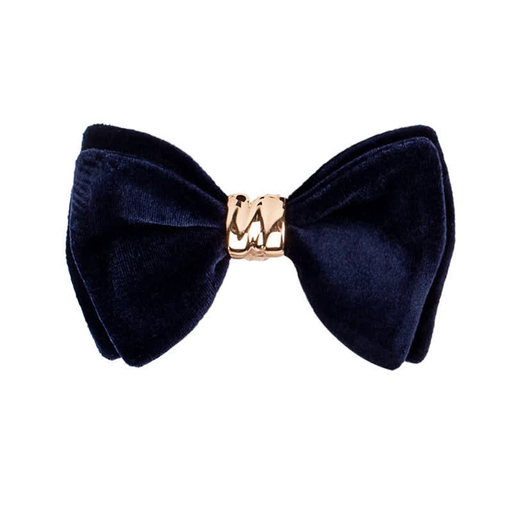 Pajarita estilo mariposa terciopelo de metal de color oro rosa para hombre