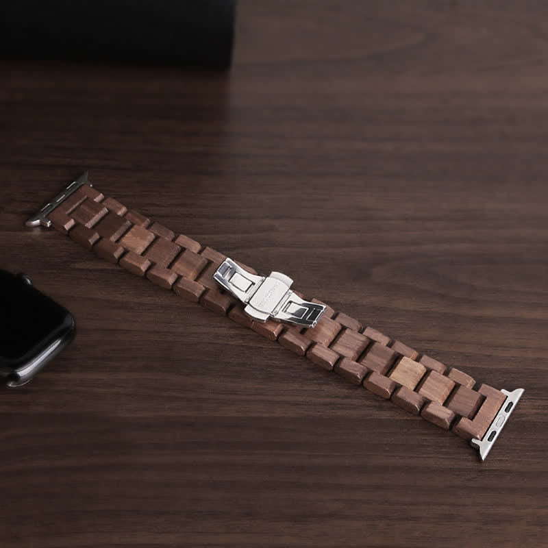 Correa de reloj de madera de nogal natural