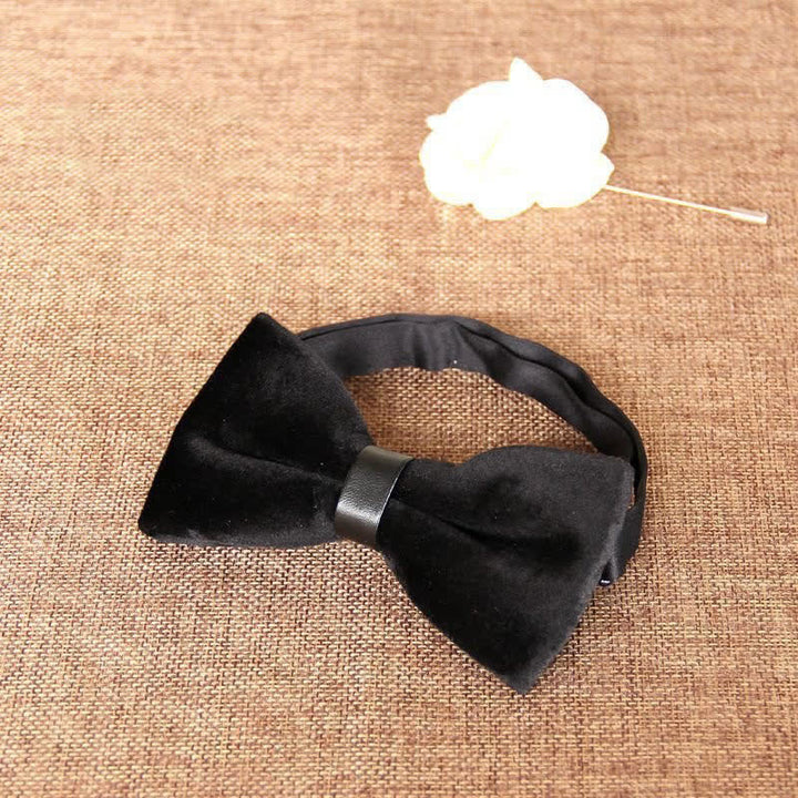 Pajarita de terciopelo elegante para banquetes de hombre