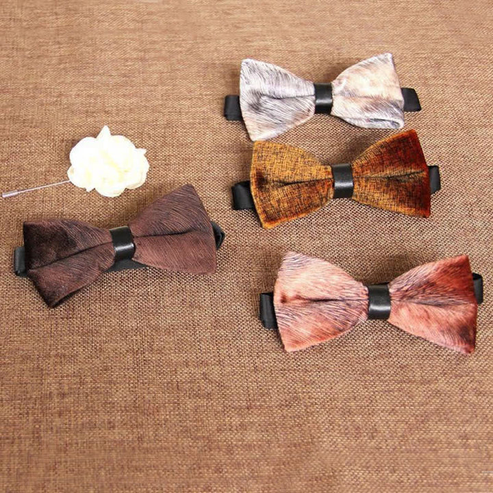 Pajarita de terciopelo elegante para banquetes de hombre