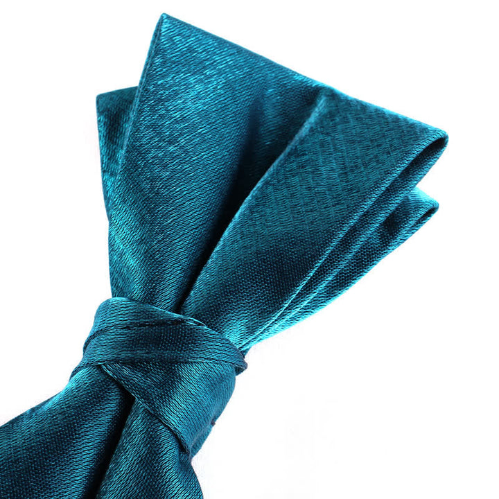 Pajarita de color liso con doble capa brillante para hombre
