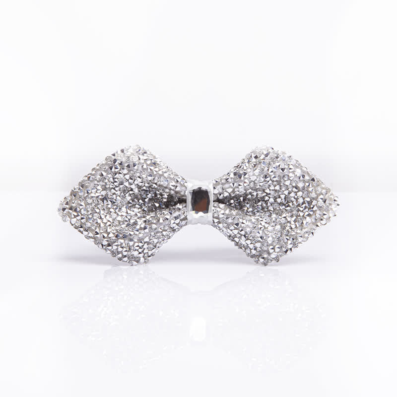 Pajarita con gemas y brillantes diamantes de imitación blancos para hombre