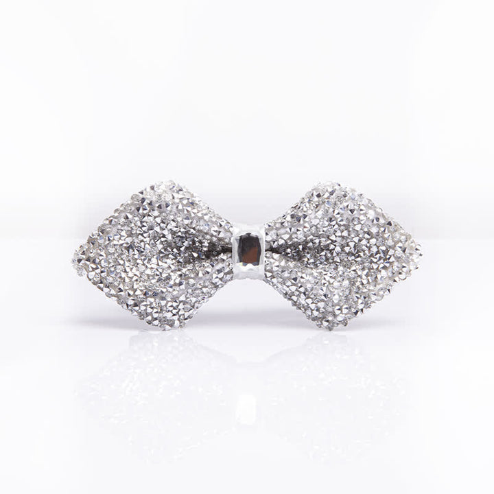Pajarita con gemas y brillantes diamantes de imitación blancos para hombre