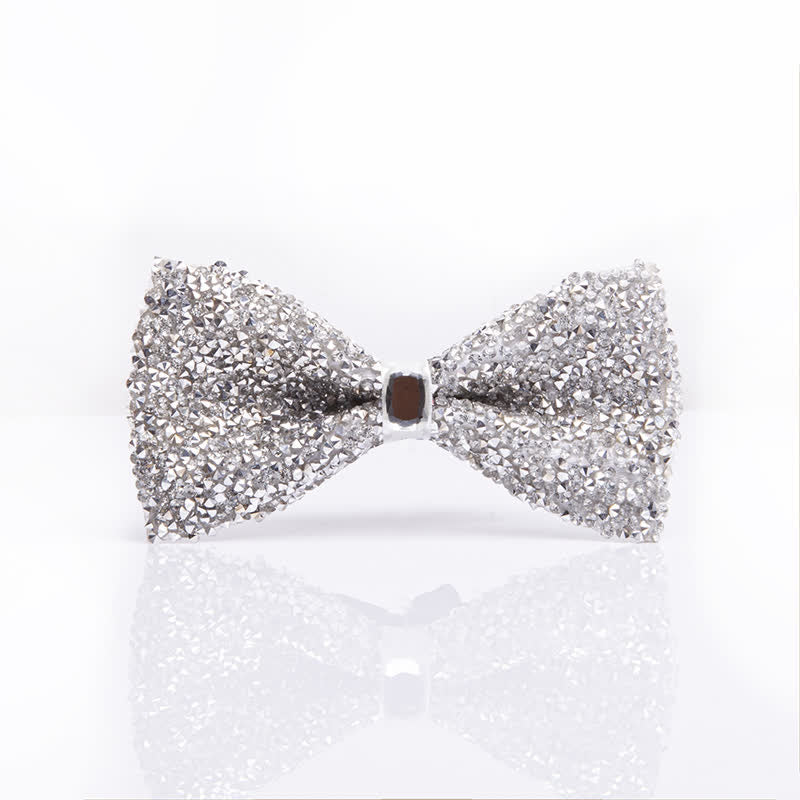 Pajarita con gemas y brillantes diamantes de imitación blancos para hombre