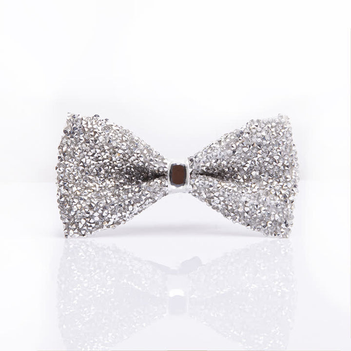 Pajarita con gemas y brillantes diamantes de imitación blancos para hombre