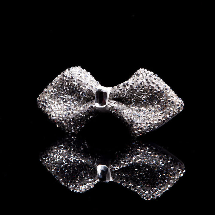 Pajarita con gemas y brillantes diamantes de imitación blancos para hombre