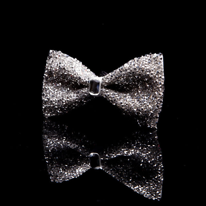 Pajarita con gemas y brillantes diamantes de imitación blancos para hombre