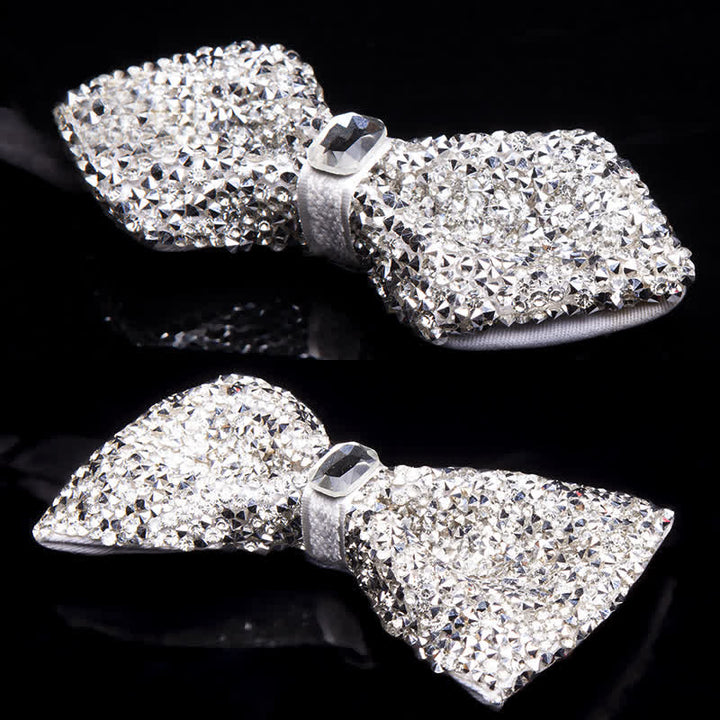 Pajarita con gemas y brillantes diamantes de imitación blancos para hombre