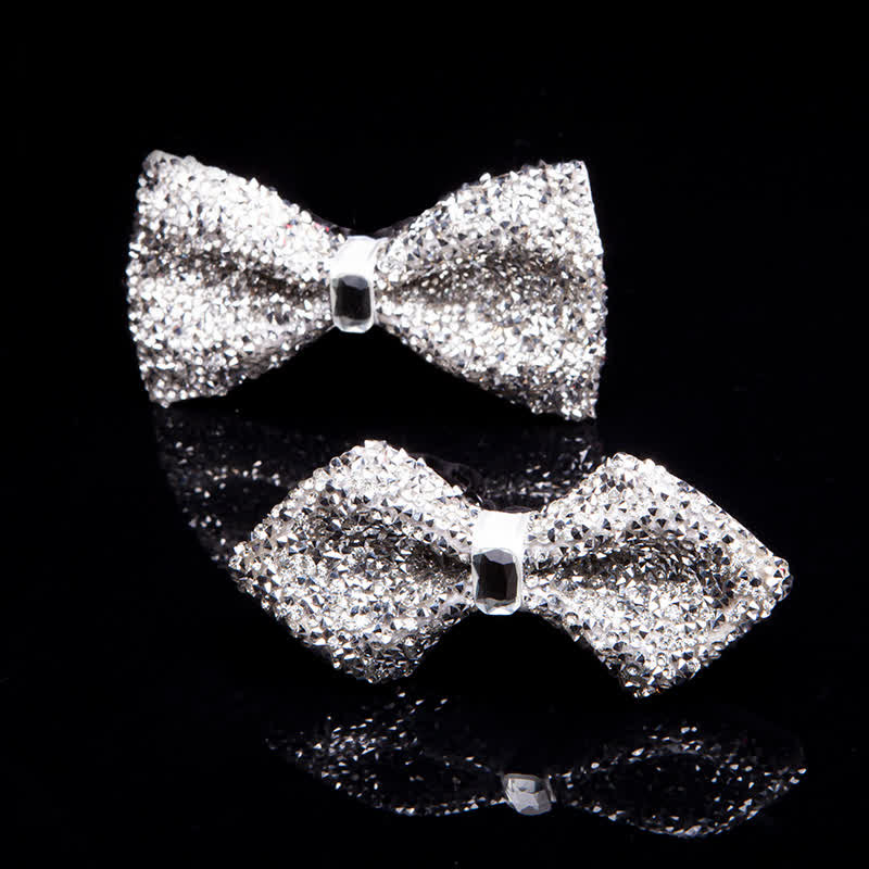 Pajarita con gemas y brillantes diamantes de imitación blancos para hombre