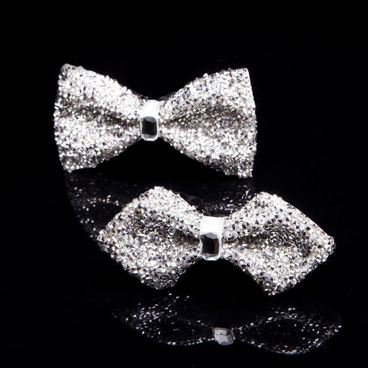 Pajarita con gemas y brillantes diamantes de imitación blancos para hombre