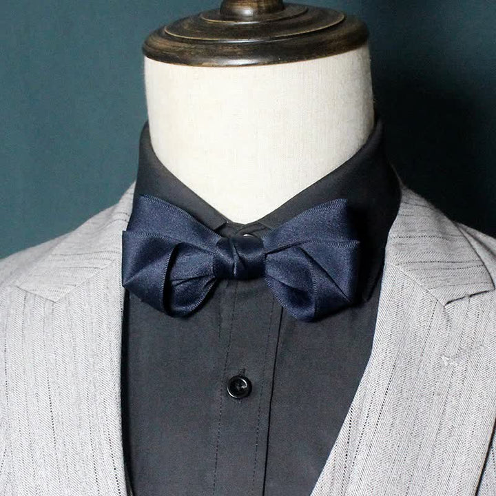 Camisa de traje de color liso, sencilla y moderna, para hombre, con pajarita