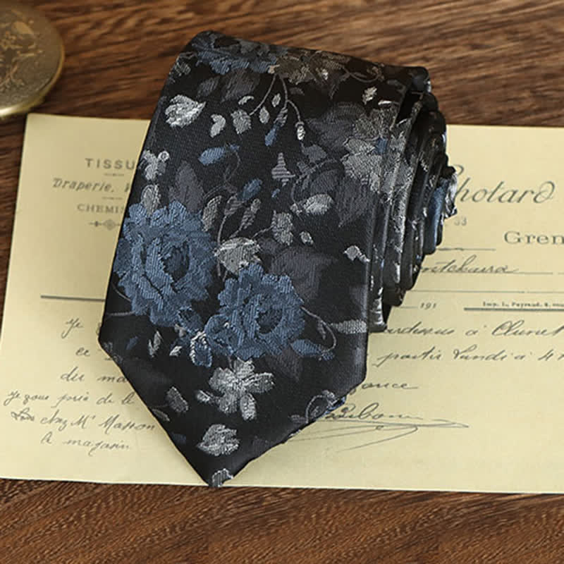 Corbata para hombre con estampado floral de arte vintage - image 2