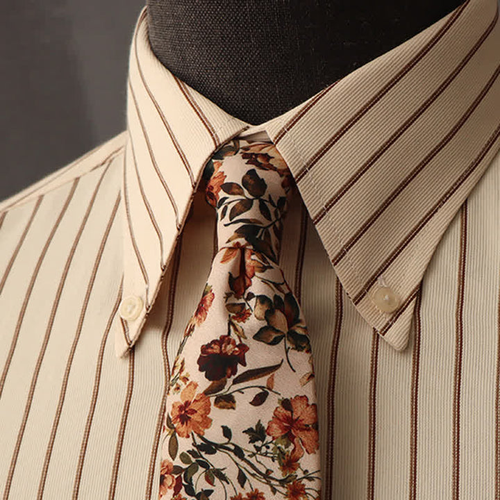 Camisa formal de vestir con estampado floral para hombre
