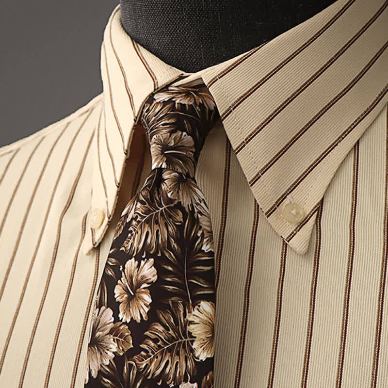 Camisa formal de vestir con estampado floral para hombre