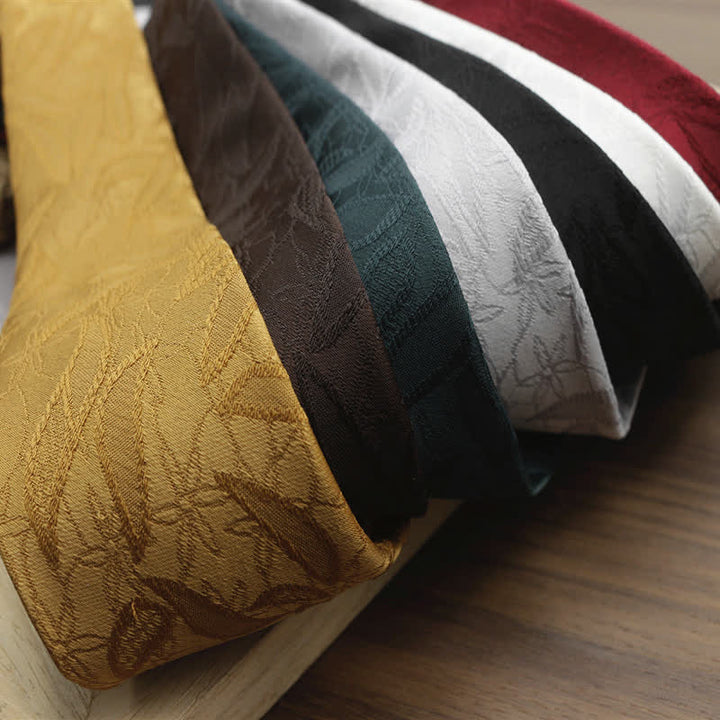 Corbata informal con estampado de hojas y jacquard floral para hombre