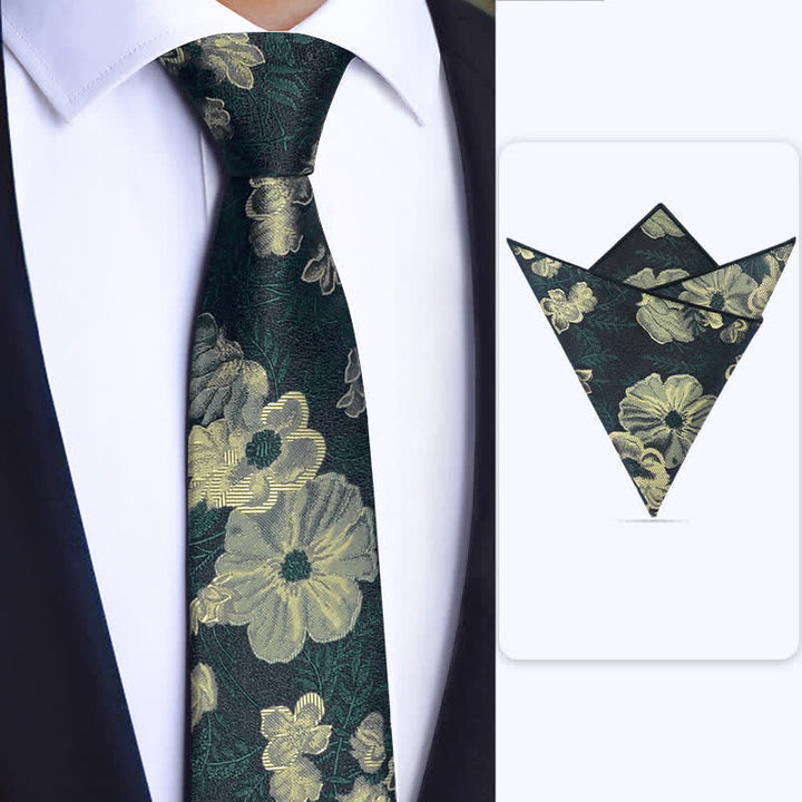 Conjunto de 3 pijamas con flores de color verde oscuro para hombre