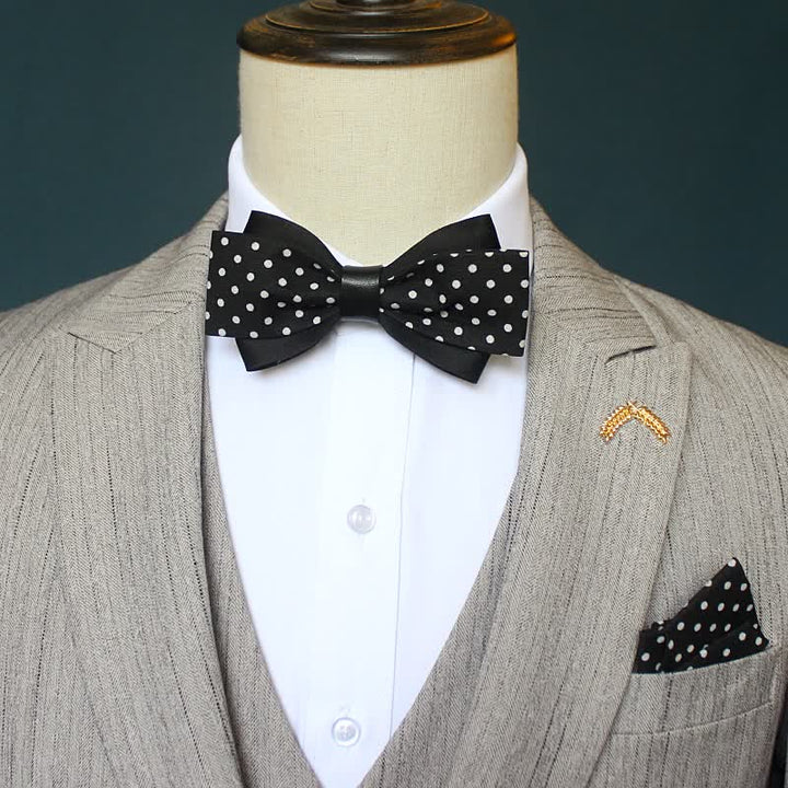 Conjunto de 3 pajaritas de doble capa con estampado exclusivo para hombre