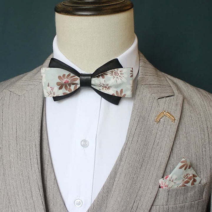 Conjunto de 3 pajaritas de doble capa con estampado exclusivo para hombre