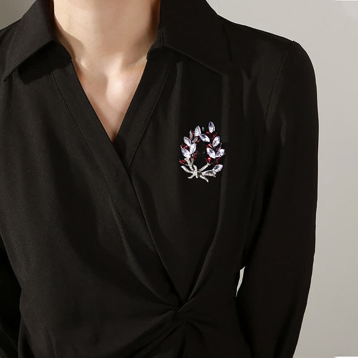 Broche de lujo con forma de espiga de trigo para mujer