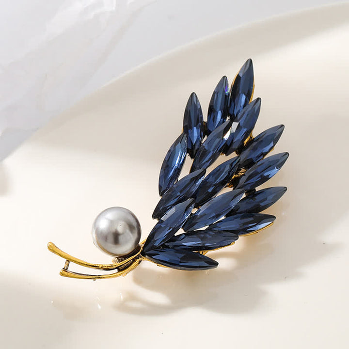 Broche de mujer con ramo de trigo dorado antiguo