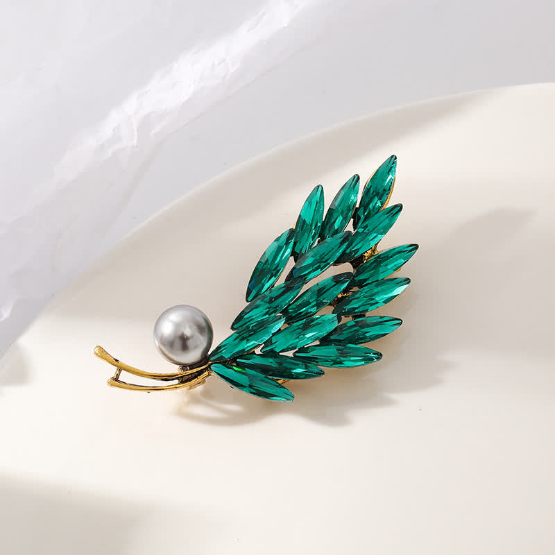 Broche de mujer con ramo de trigo dorado antiguo