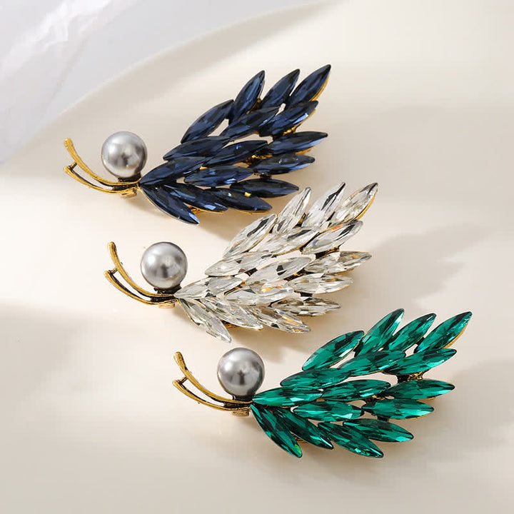 Broche de mujer con ramo de trigo dorado antiguo