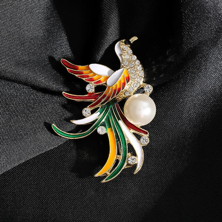 Broche de ave fénix voladora de colores para mujer