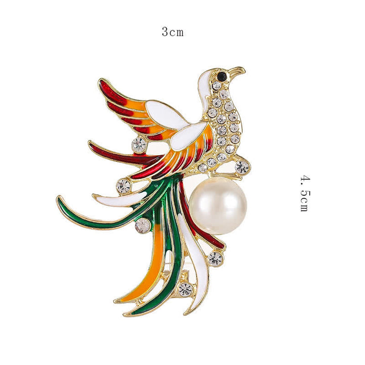 Broche de ave fénix voladora de colores para mujer