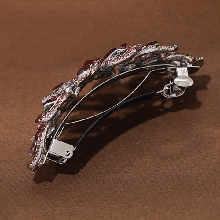 Pinza para el pelo de lujo con flores de diamantes de imitación para mujer