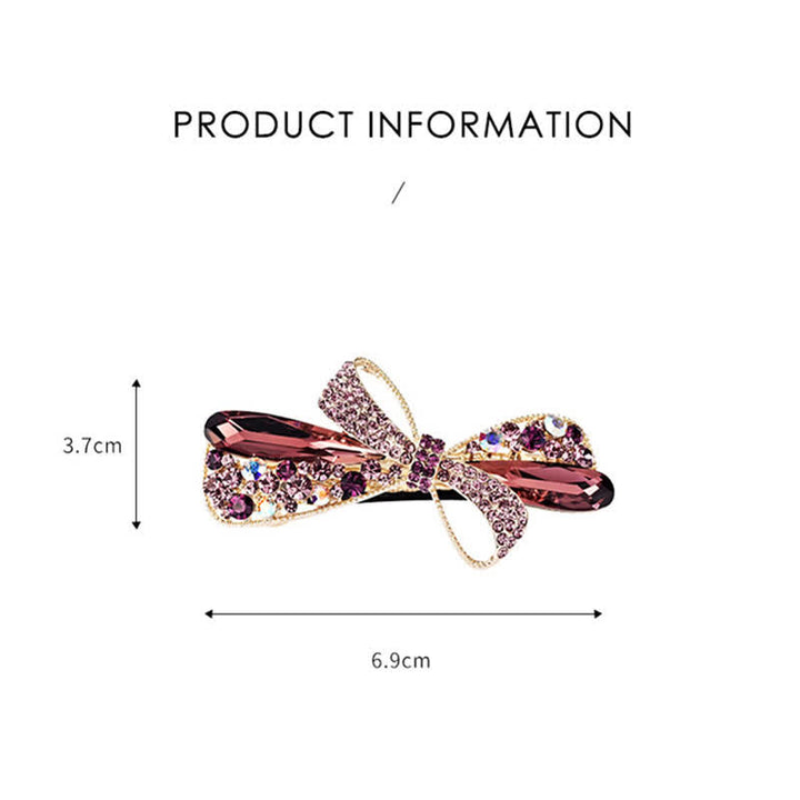 Pinza para el pelo con decoración de diamantes de imitación y lazo exclusivo para mujer