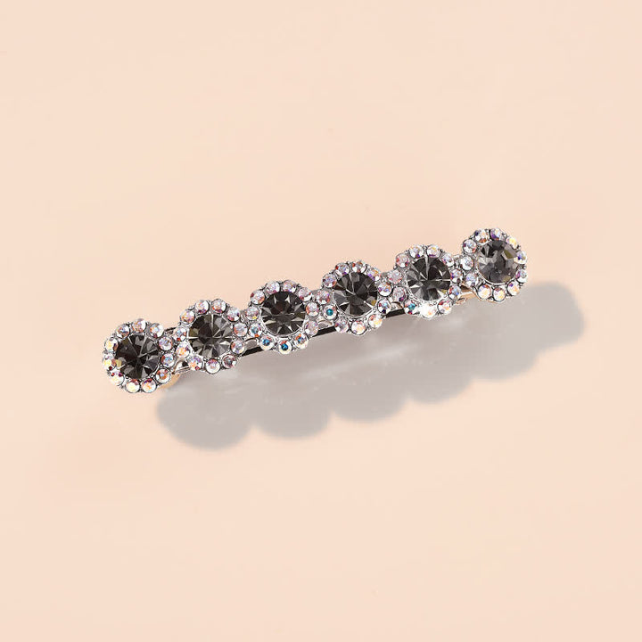 Preciosa pinza para el pelo pequeña con diseño floral y diamantes de imitación para mujer