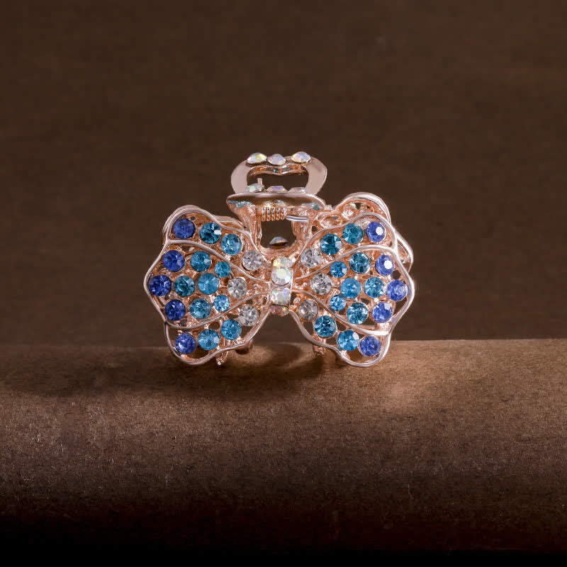 Pinza para el pelo con lazo brillante para mujer - Azul - image 11