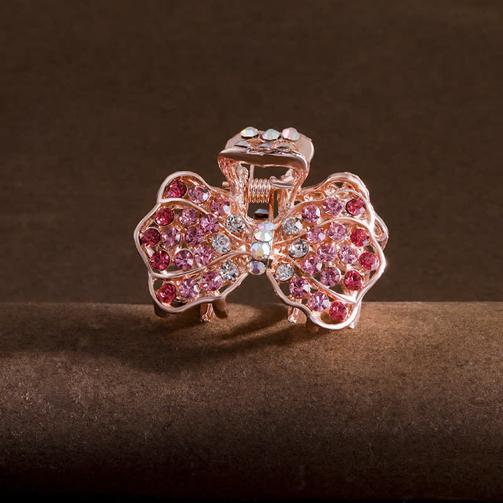 Pinza para el pelo con lazo brillante para mujer - Rosa - image 9