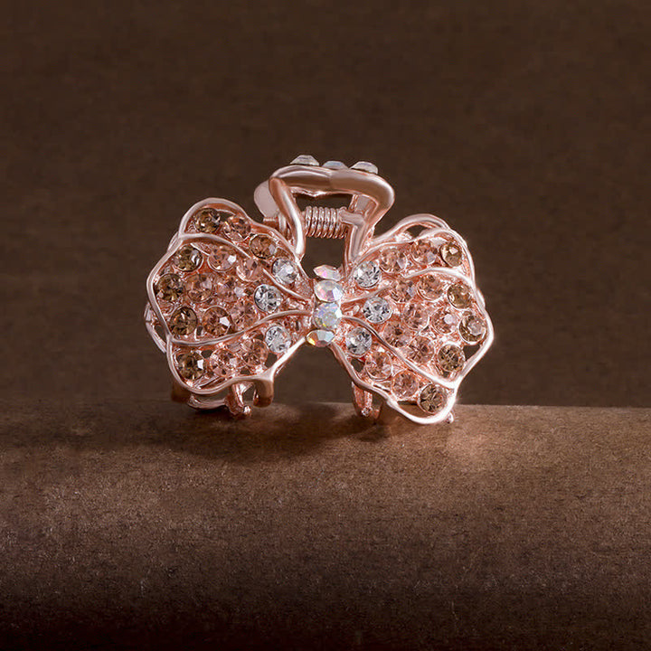 Pinza para el pelo con lazo brillante para mujer - Champán - image 12