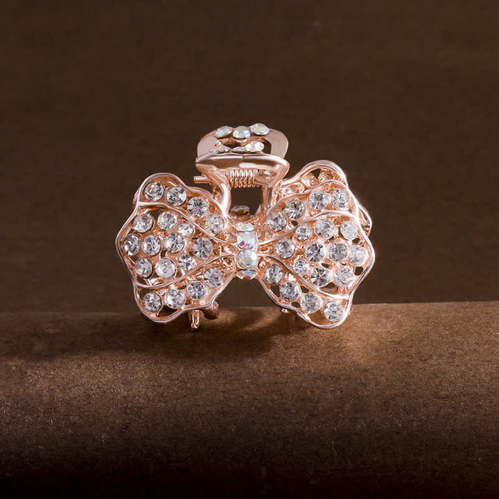 Pinza para el pelo con lazo brillante para mujer - Blanco - image 8