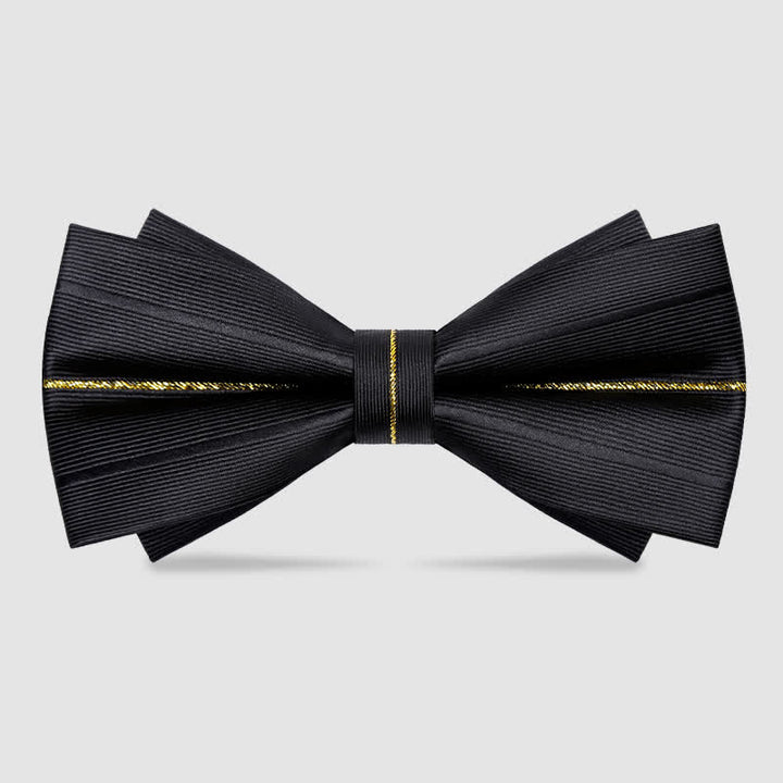 Pajarita de doble capa con decoración de hilo dorado para hombre