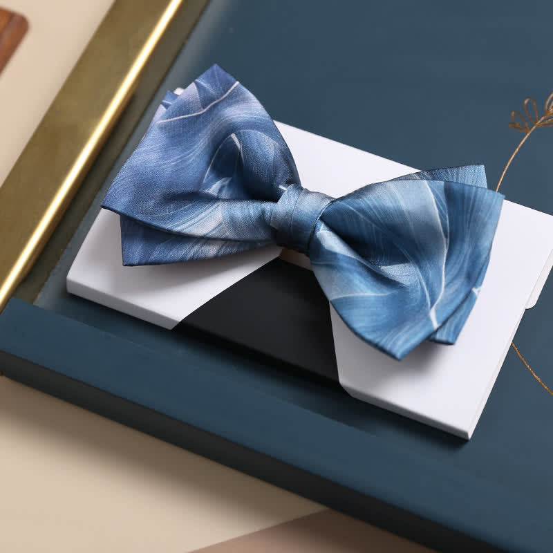 Pajarita de lujo de doble capa con diseño abstracto para hombre