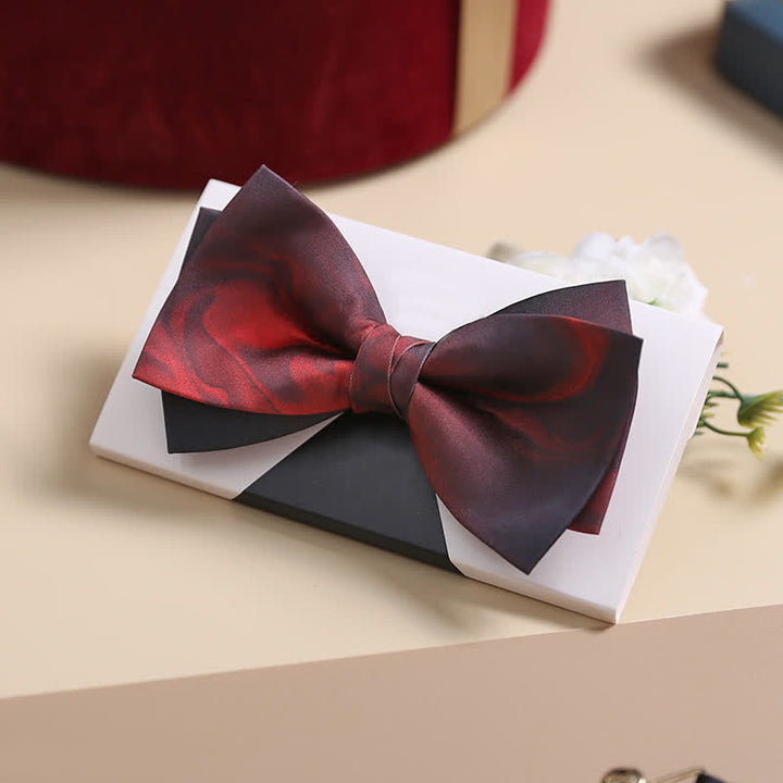 Pajarita de lujo de doble capa con diseño abstracto para hombre
