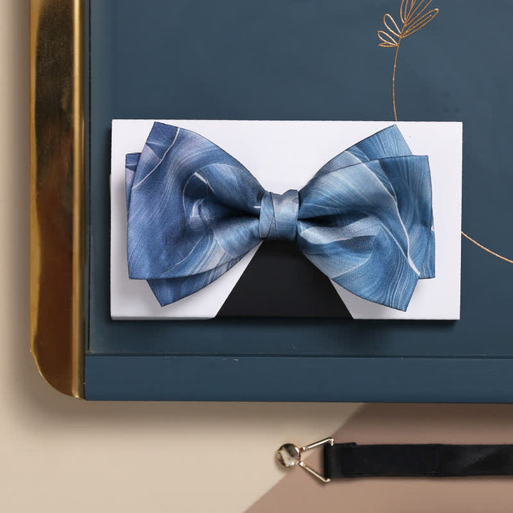 Pajarita de lujo de doble capa con diseño abstracto para hombre