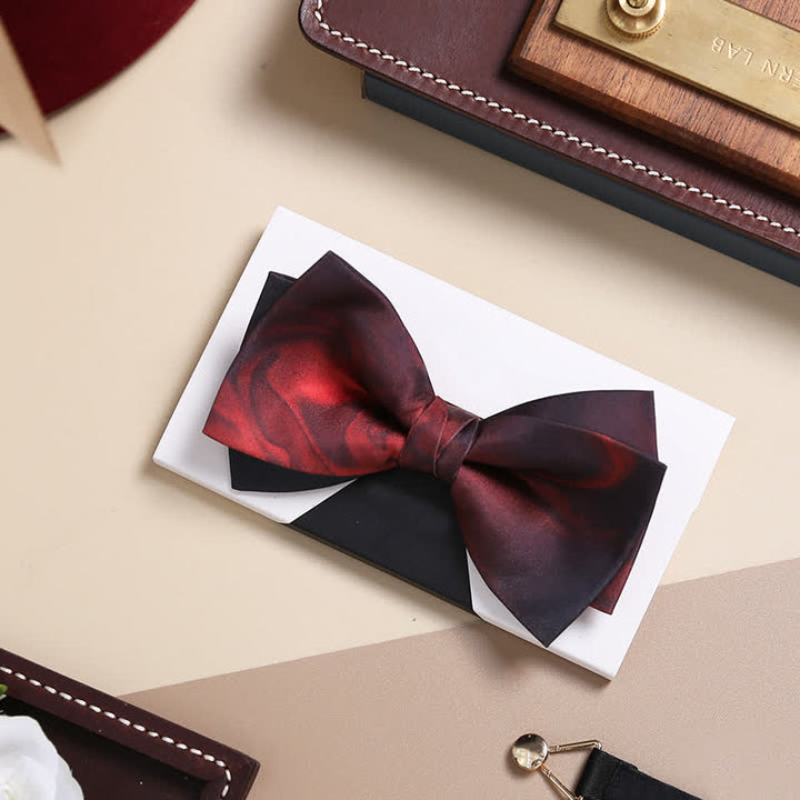 Pajarita de lujo de doble capa con diseño abstracto para hombre
