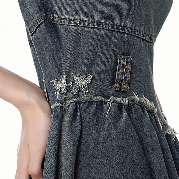 Cinturón tensor de pantalones con forma de mariposa de metal para mujer