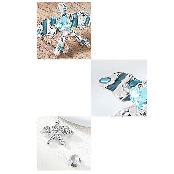 Clip para cinturón con forma de cometa de cristal azul para mujer