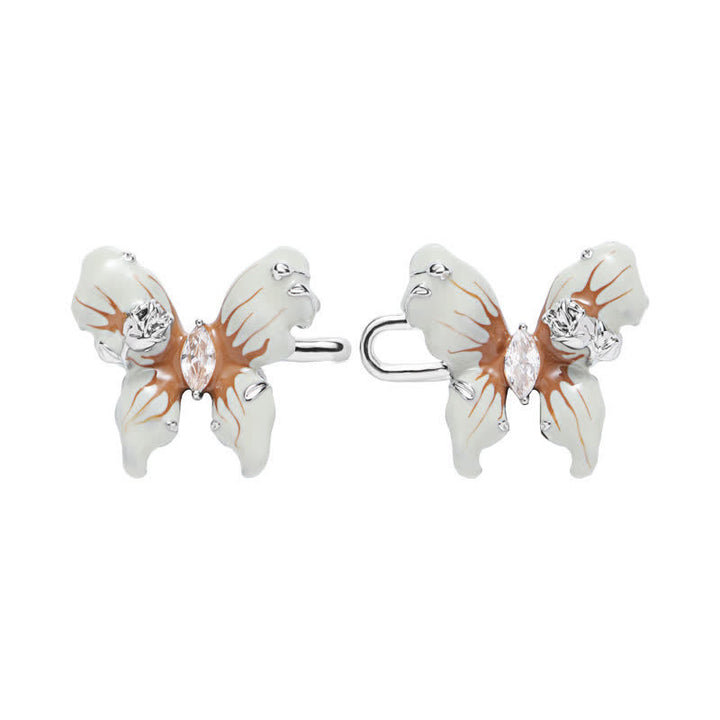 Cinturón con clip tensor con botón de mariposa blanco para mujer
