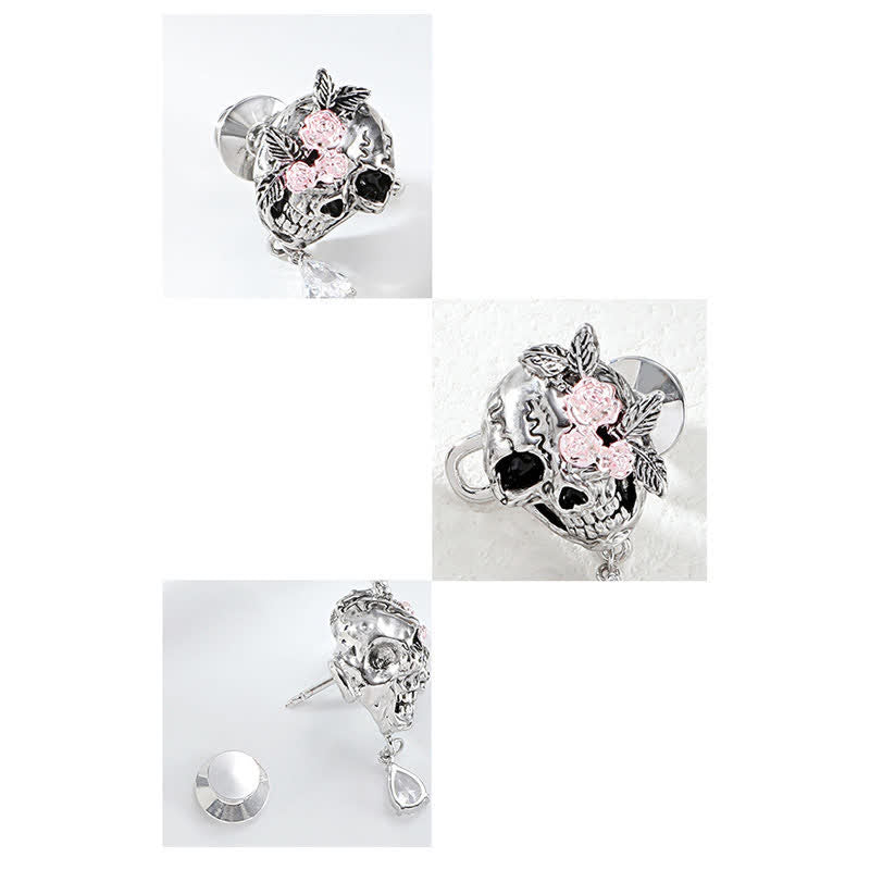 Encantador broche para cinturón de jeans con forma de calavera para mujer