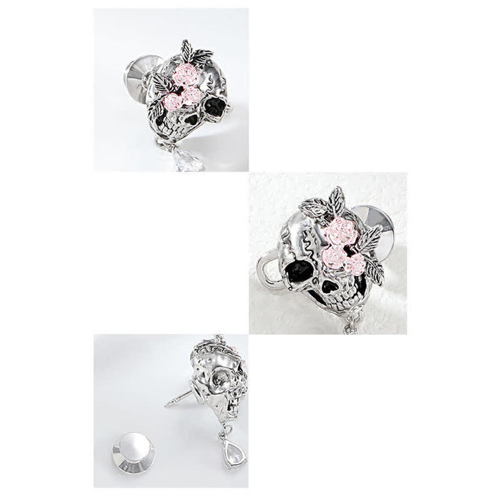 Encantador broche para cinturón de jeans con forma de calavera para mujer