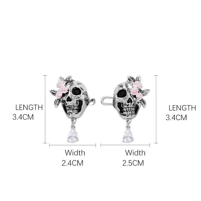Encantador broche para cinturón de jeans con forma de calavera para mujer