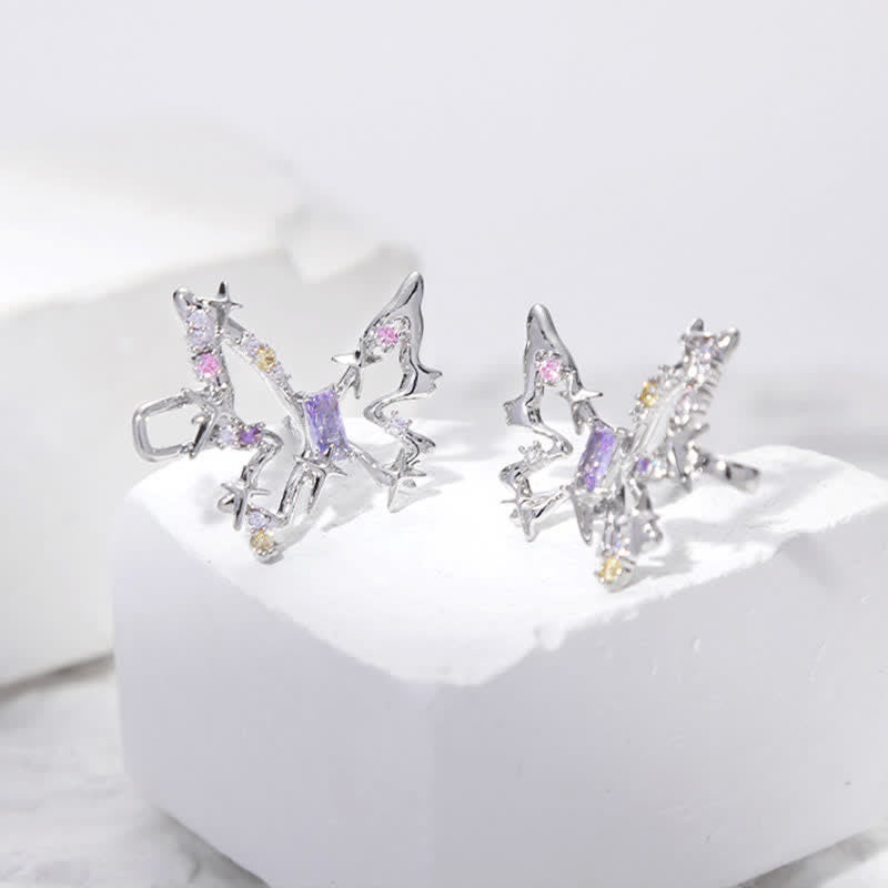 Clip para cinturón con forma de mariposa y circonitas de colores para mujer