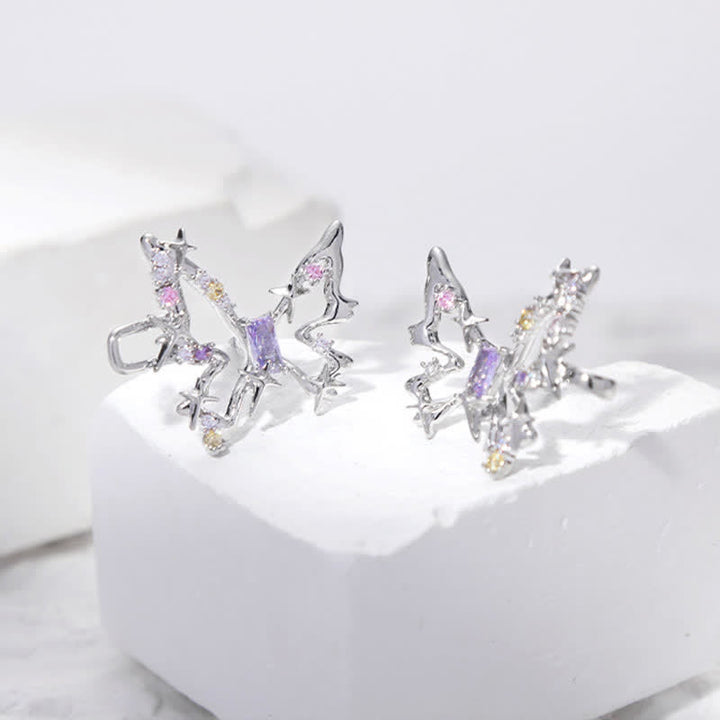 Clip para cinturón con forma de mariposa y circonitas de colores para mujer