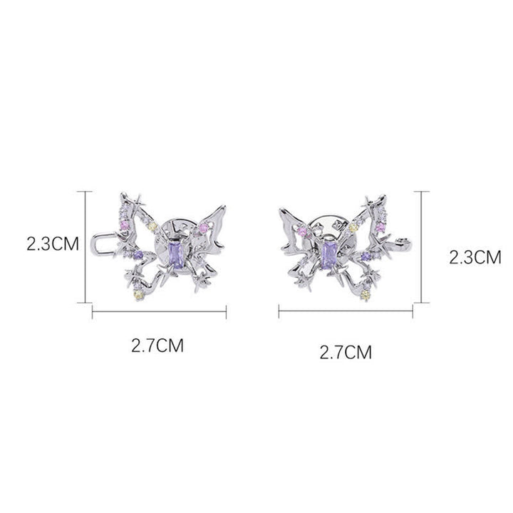 Clip para cinturón con forma de mariposa y circonitas de colores para mujer